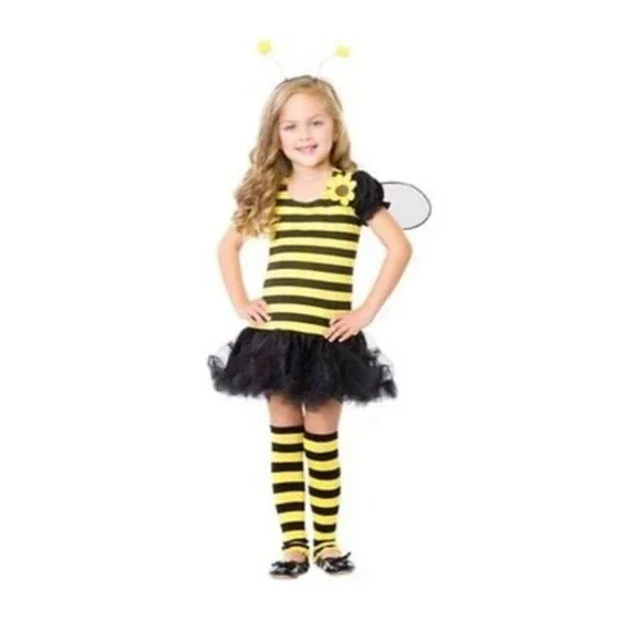 Leg Avenue Bumble Bee Halloween Costume Girls Child Leggings Wings Honey Purse M - Picture 13 of 16